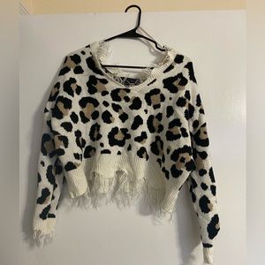 Animal print sweater. Smoke free home!